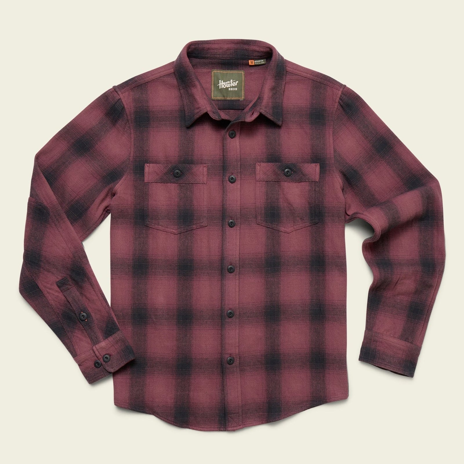 Roper's Clothing Blanket Flannel Shirt in Emmett Plaid: Plum Wine, front view