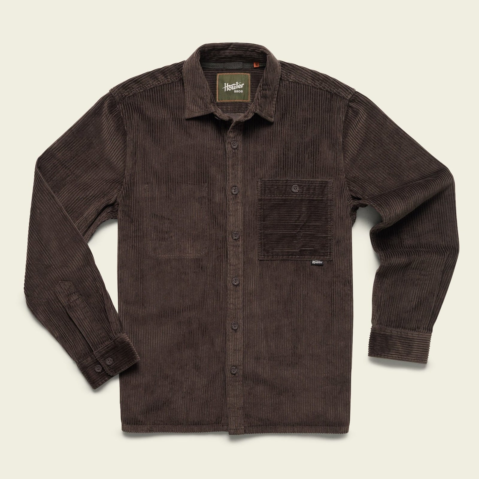 Roper's Clothing Corduroy Overshirt in Cocoa, front view