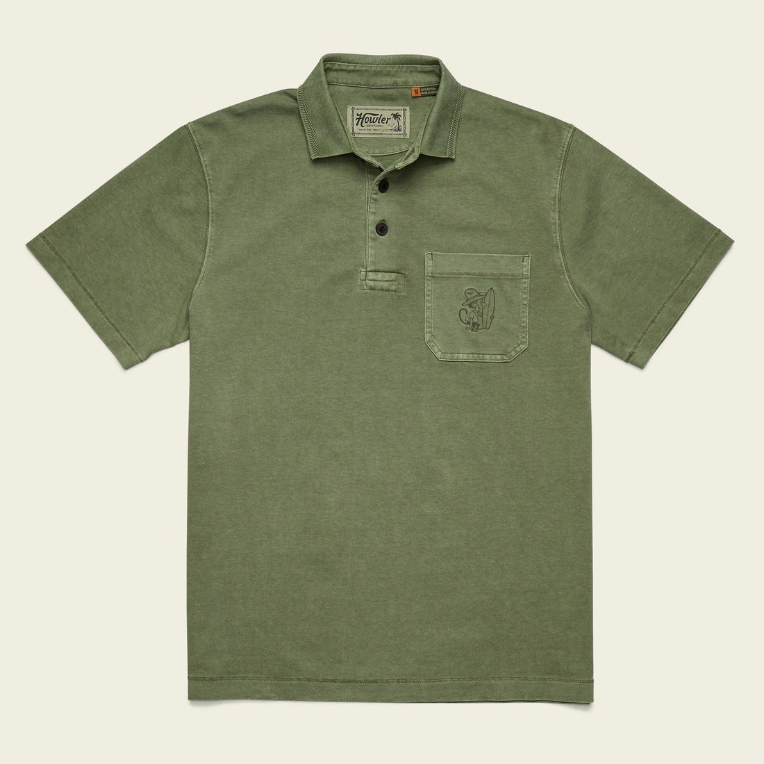 Roper's Clothing Garment-Dyed Polo in Jungle, front view