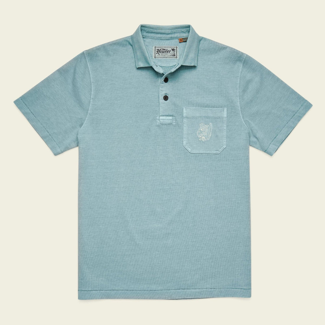 Roper's Clothing Garment-Dyed Polo in Riviera Blue, front view