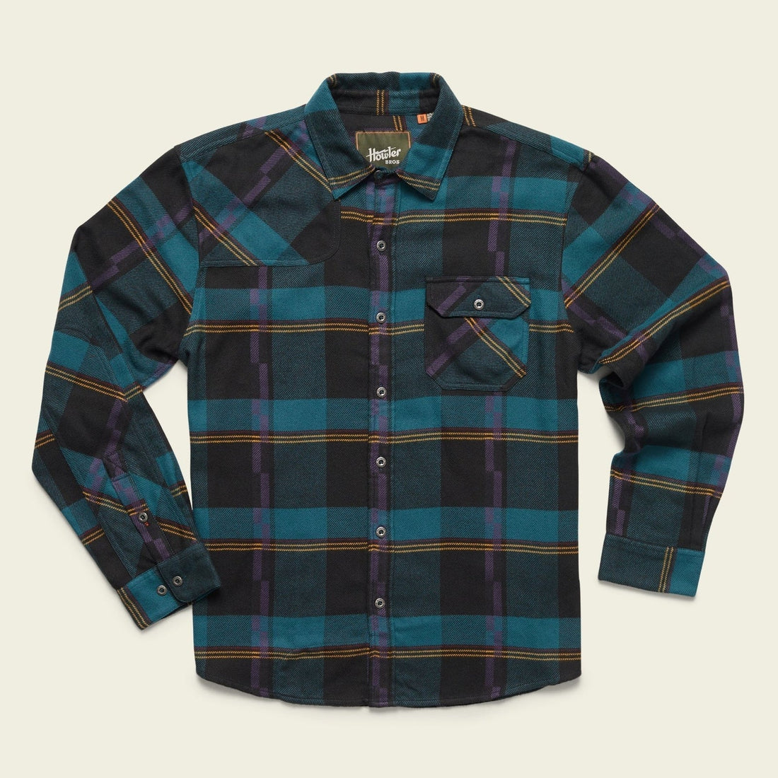 Roper's Clothing Heavyweight Western Flannel in Backdrop Plaid: Phantom Blue, front view