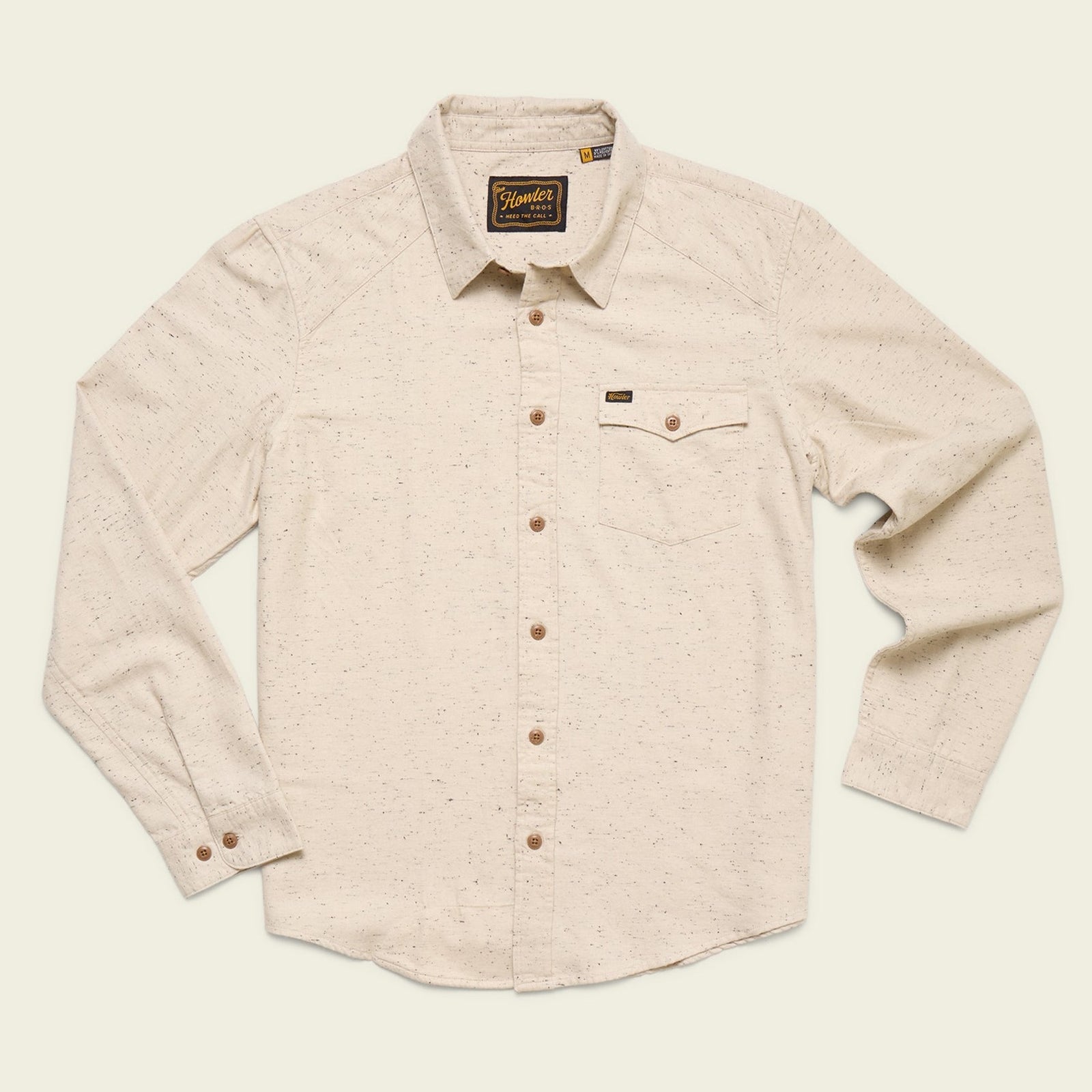 Roper's Clothing Lightweight Western Flannel in Speckled Sand, front view