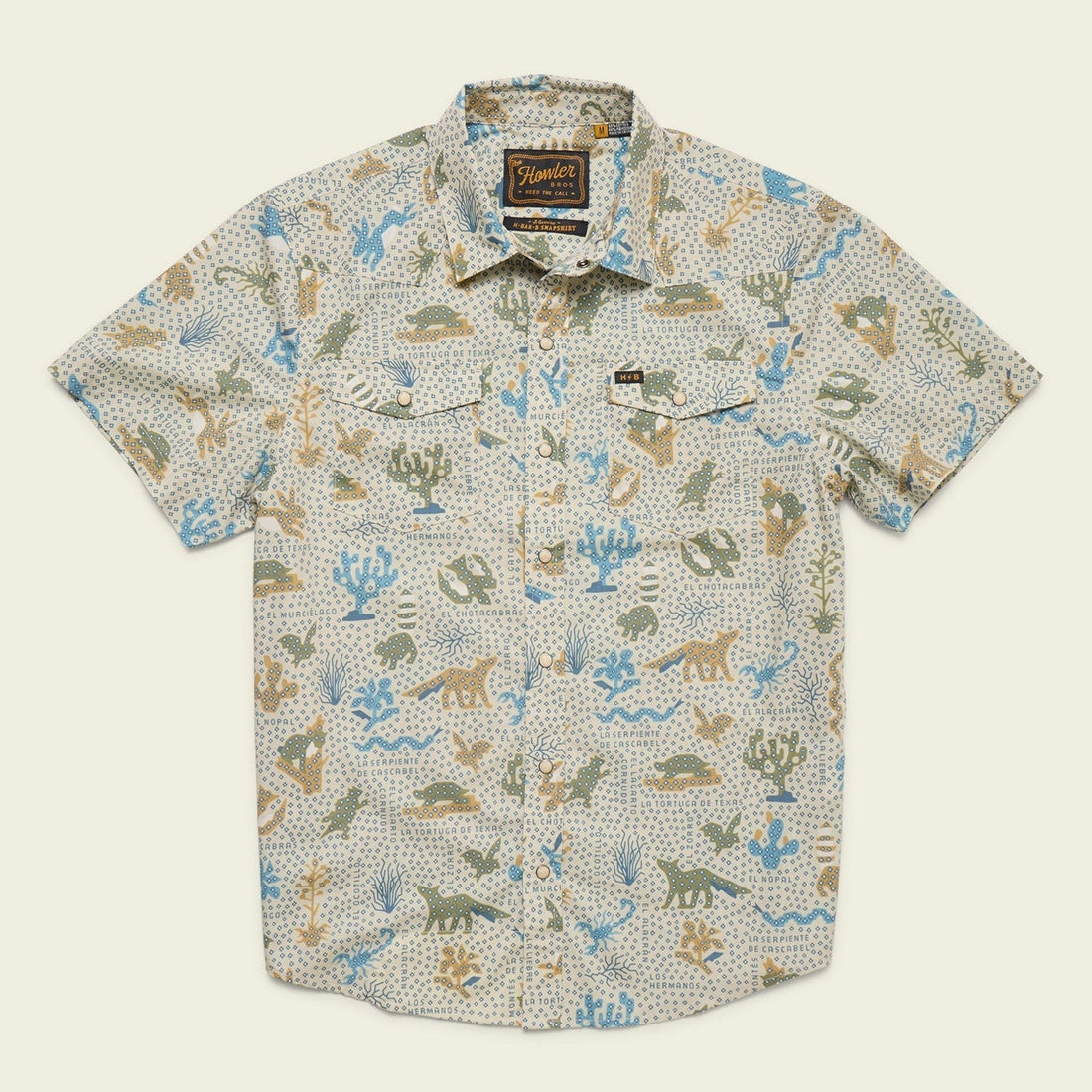 Roper's Clothing Pearl Snap Western Shirt in Ecosistema: Sand, front view