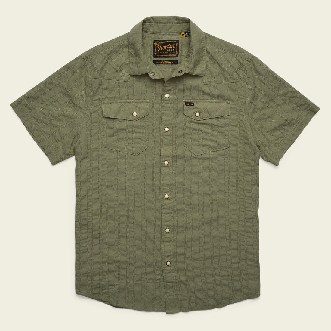 Roper's Clothing Pearl Snap Western Shirt in Eyelet Stripe: Cadet, front view
