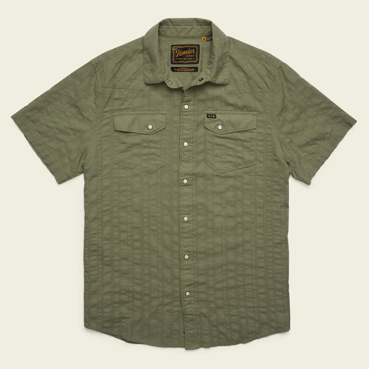 Roper's Clothing Pearl Snap Western Shirt in Eyelet Stripe: Cadet, front view
