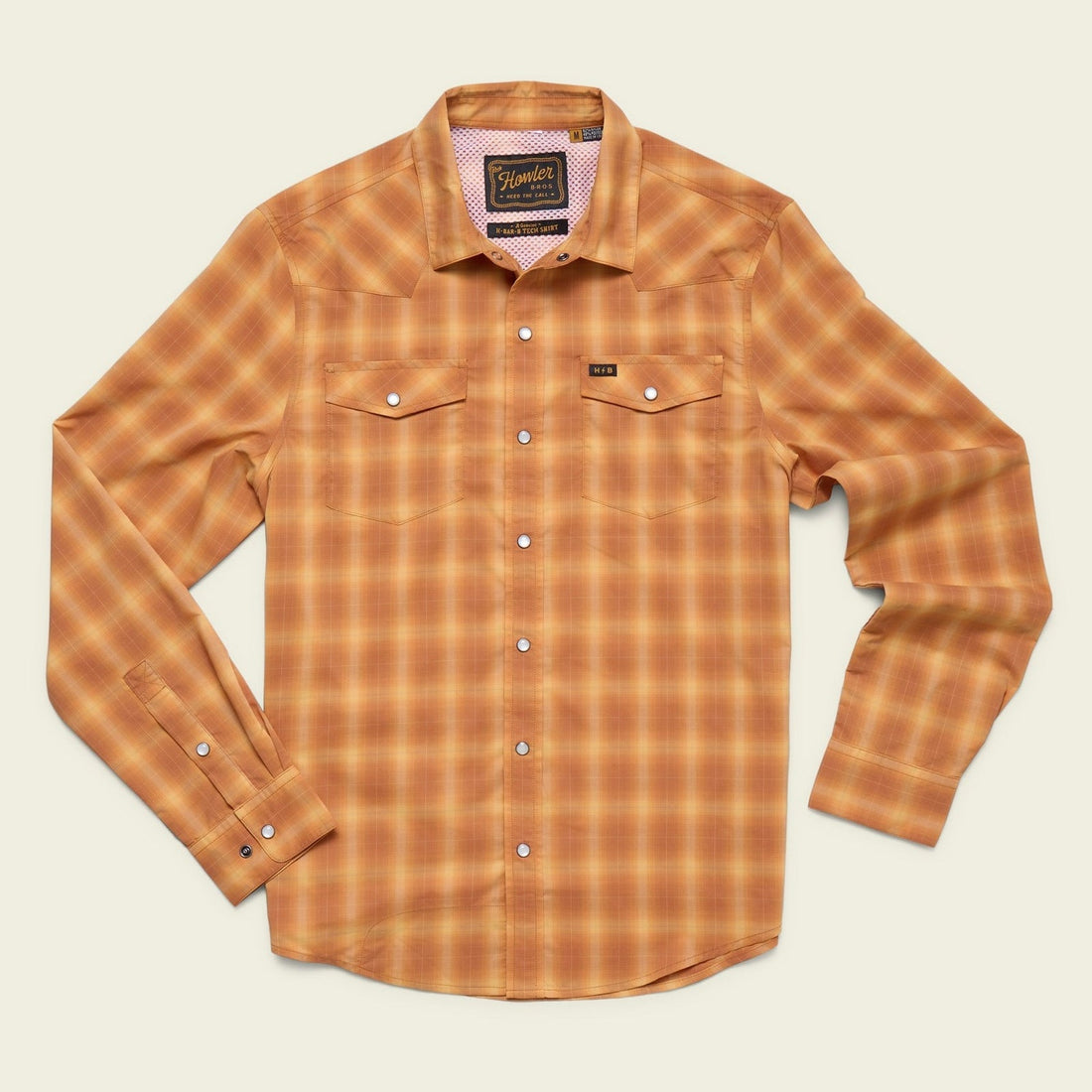 Roper's Clothing Performance Pearl Snap Longsleeve in Kent Plaid: Foliage, front view