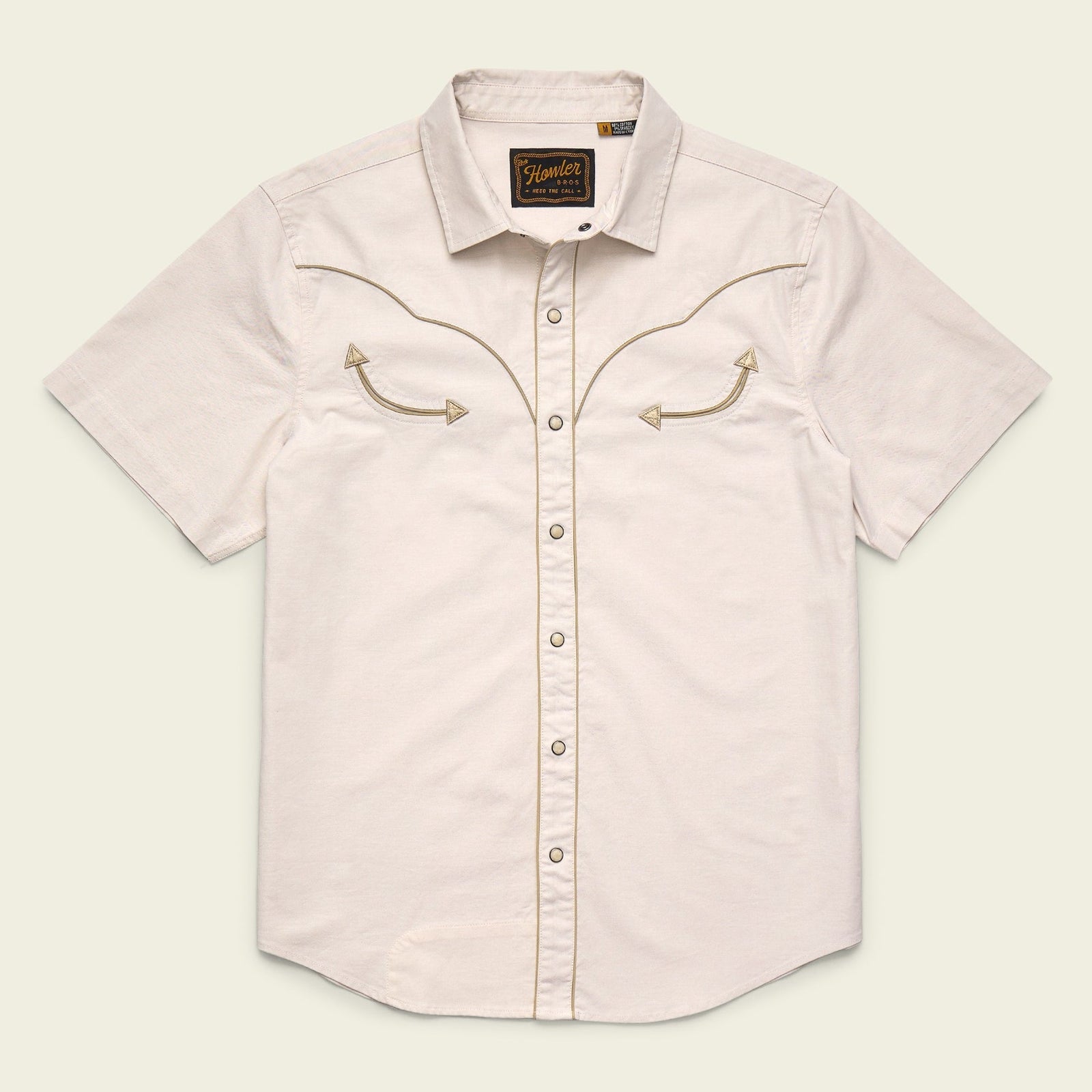 Roper's Clothing Rodeo Pearl Snap Shirt in Sand, front view