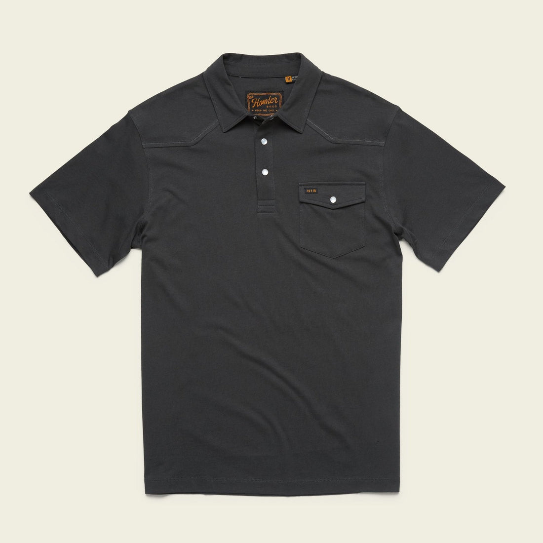 Roper's Clothing Western Yoke Polo in Antique Black, front view