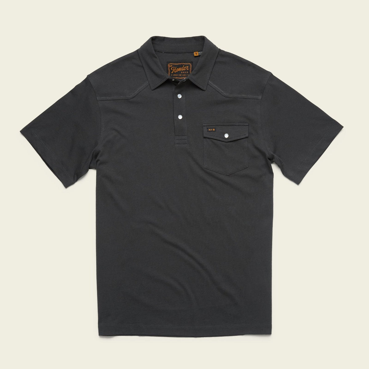 Roper's Clothing Western Yoke Polo in Antique Black, front view