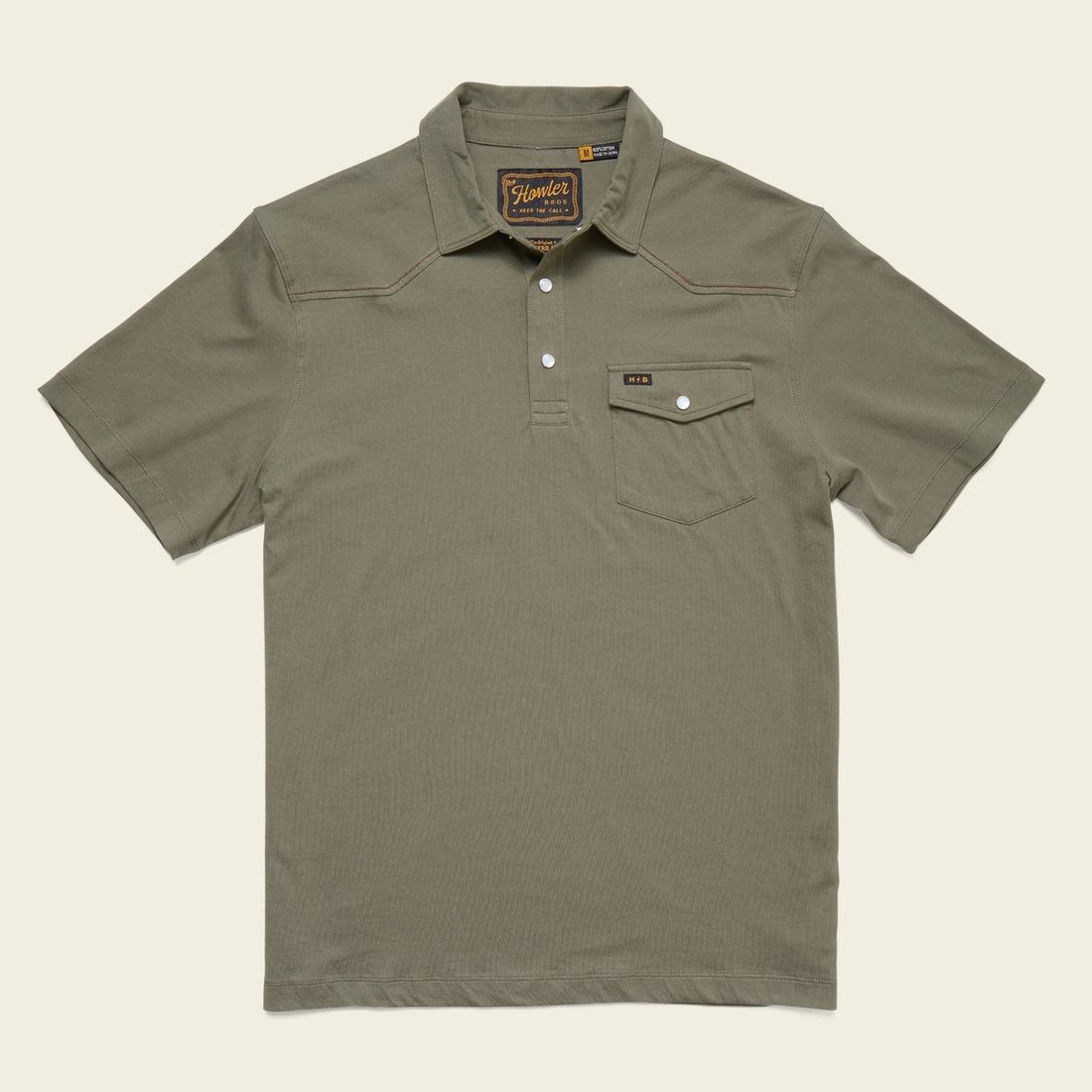Roper's Clothing Western Yoke Polo in Cadet, front view