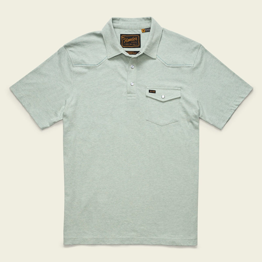 Roper's Clothing Western Yoke Polo in Seafoam, front view