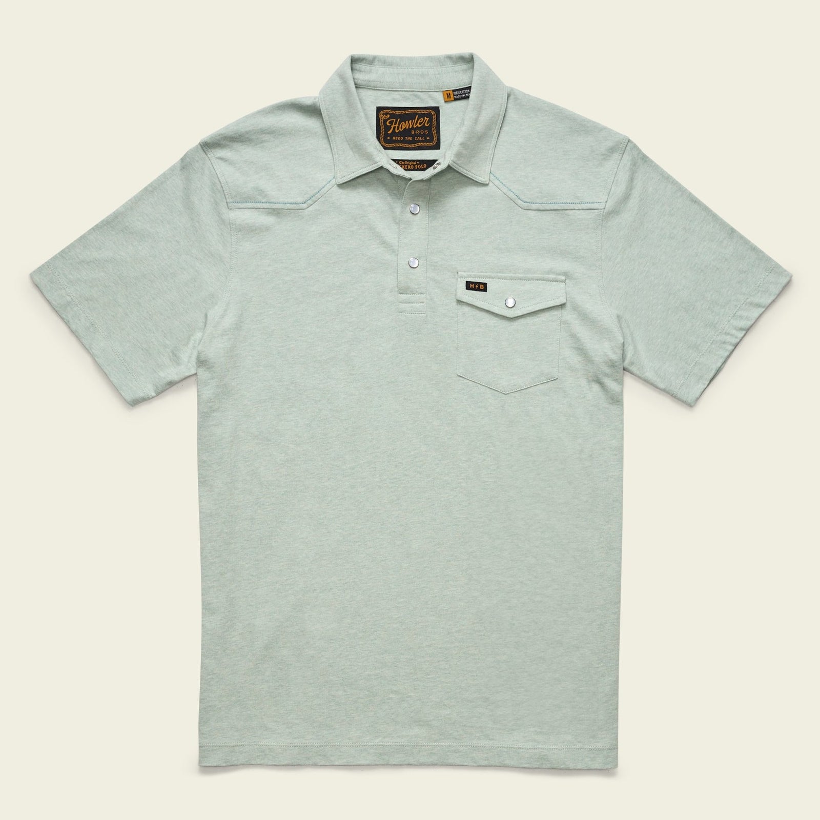 Roper's Clothing Western Yoke Polo in Seafoam, front view