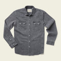 Roper's Clothing solid denim snap shirt in Jovi Grey Wash, front view