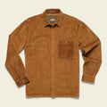 Roper's Clothing solid corduroy overshirt in Duck Brown, front view