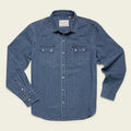 Roper's Clothing stripe denim snap shirt in Merle Stripe, front view
