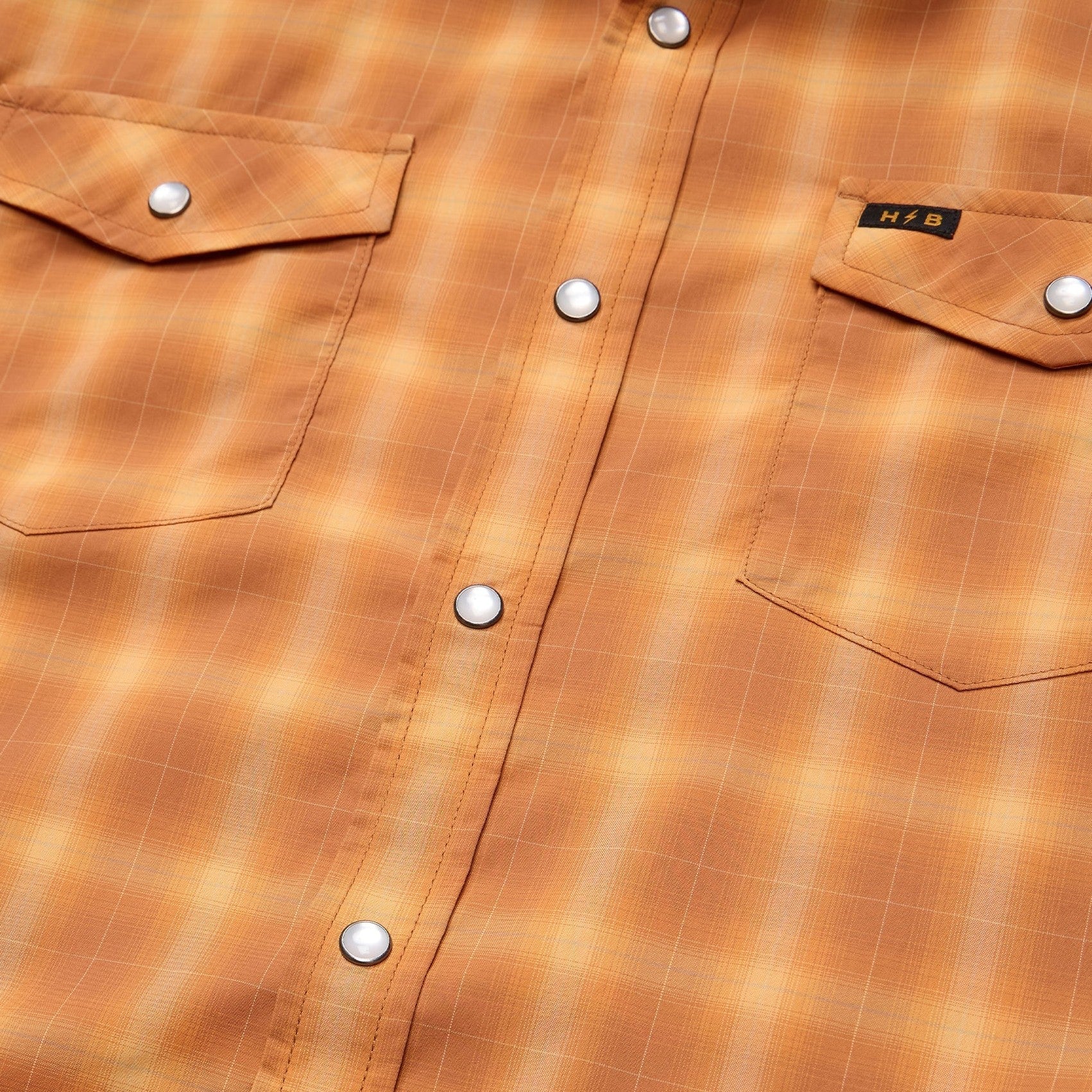 Roper's Clothing plaid performance snap shirt in Kent Plaid: Foliage, worn on model