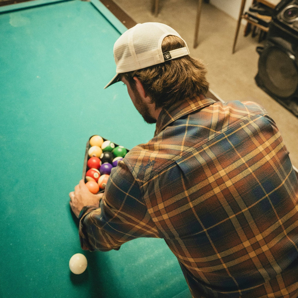 Roper's Clothing plaid flannel shirt in Kempton Plaid: Stargazer, back view