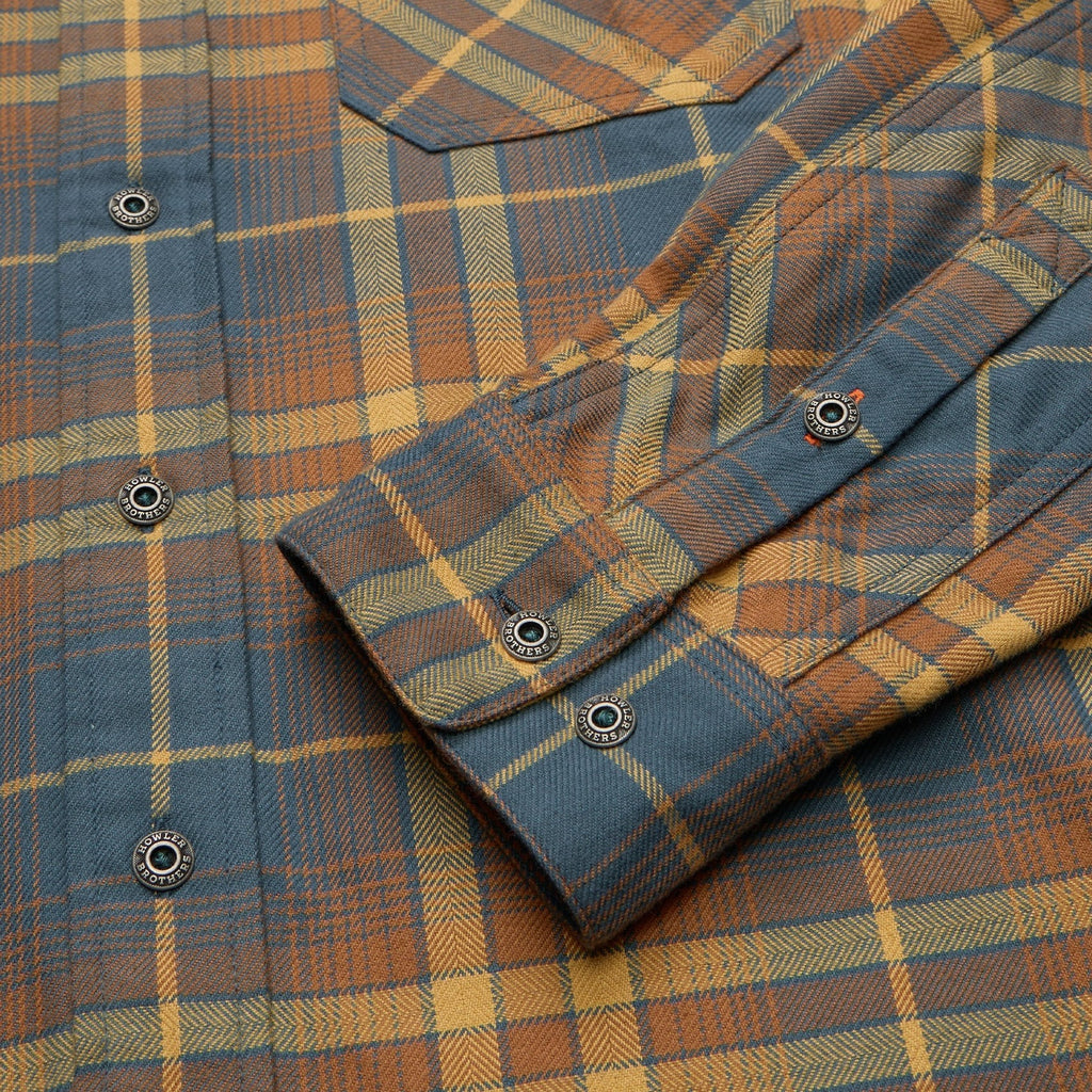 Roper's Clothing plaid flannel shirt in Kempton Plaid: Stargazer, worn on model