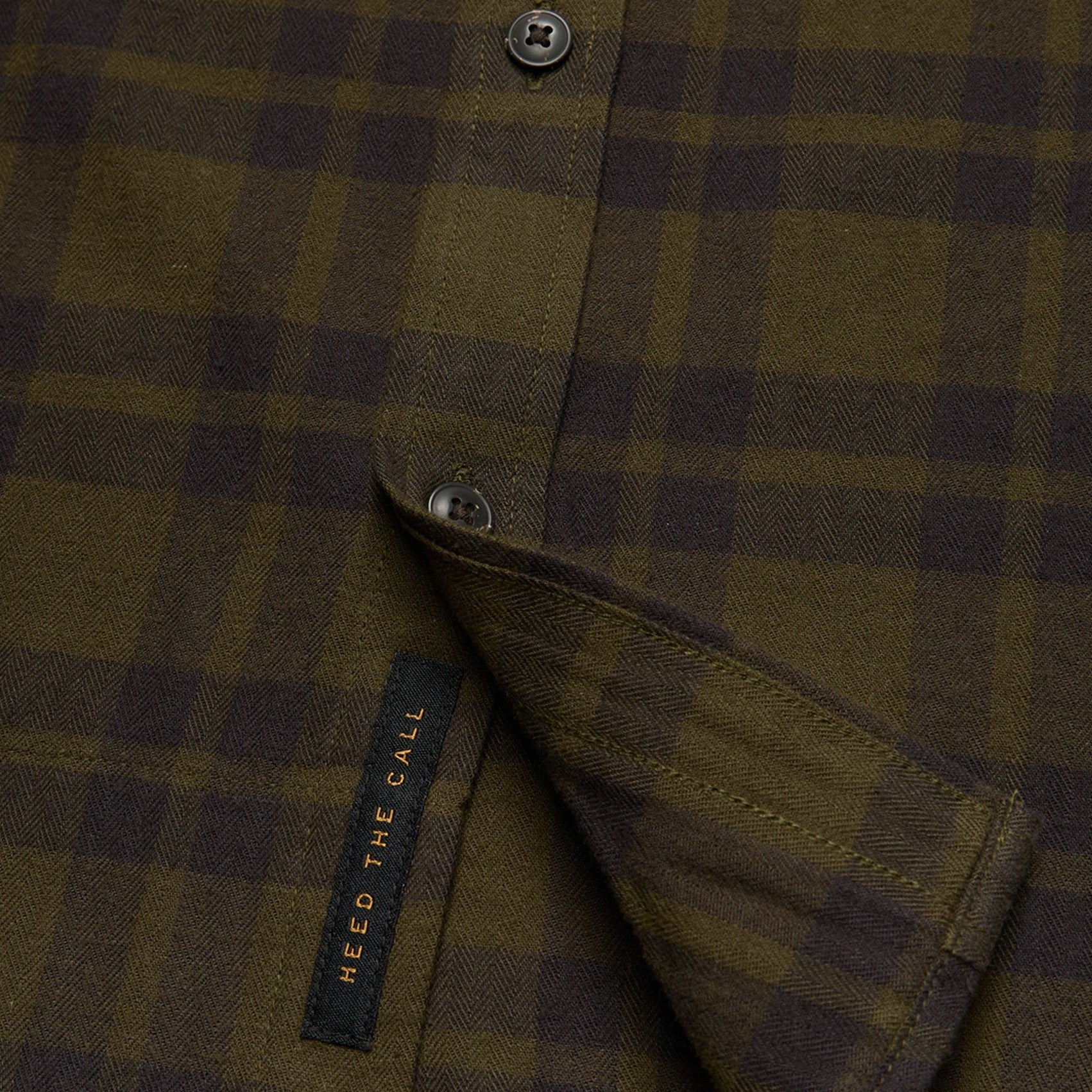 Roper's Clothing plaid flannel shirt in Cohen Plaid: Dark Olive, worn on model