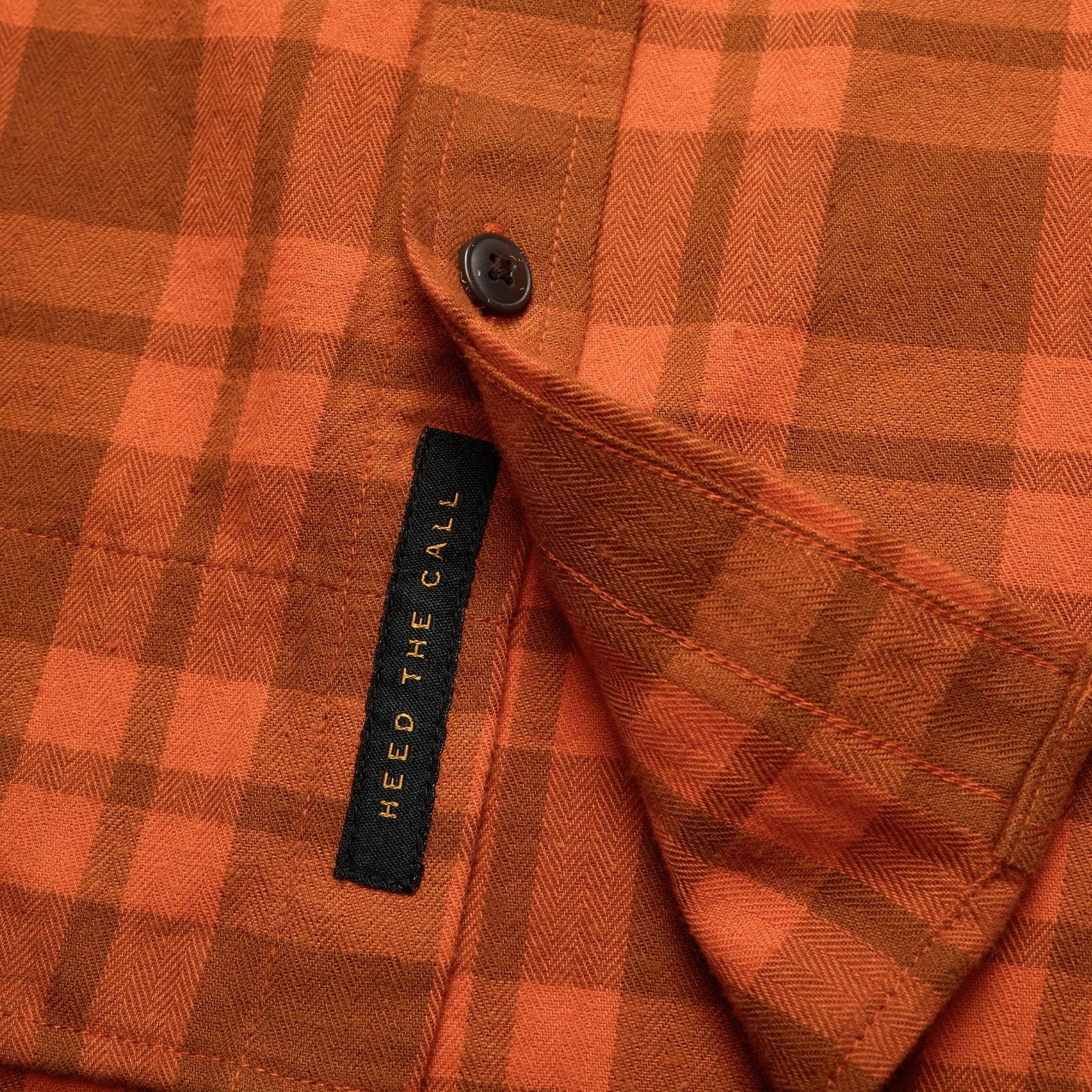 Roper's Clothing plaid flannel shirt in Cohen Plaid: Pumpkin, worn on model
