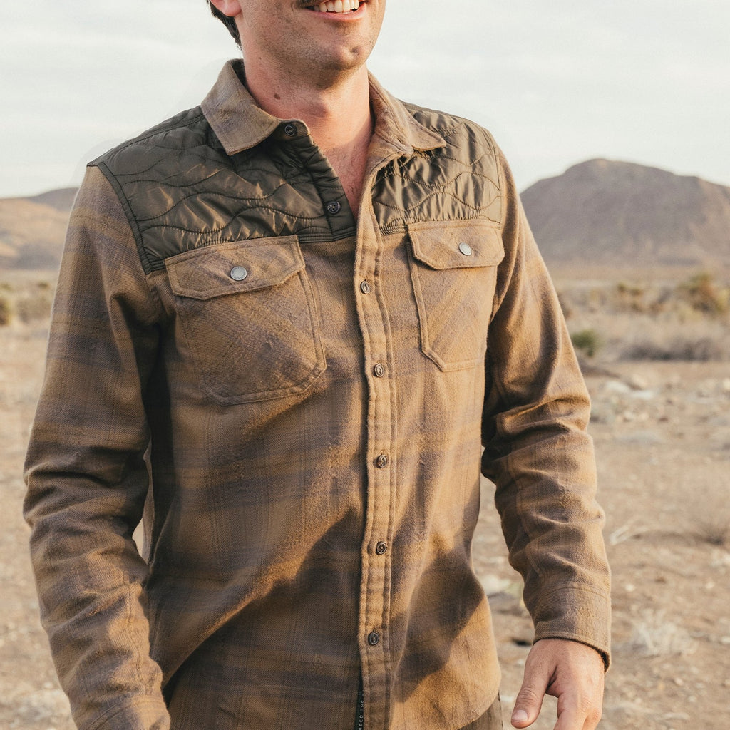 Roper's Clothing plaid flannel shirt jacket in Big Barrett Plaid: Swamp, back view