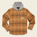 Roper's Clothing plaid hooded flannel in Mesa Plaid: Duck Brown, front view