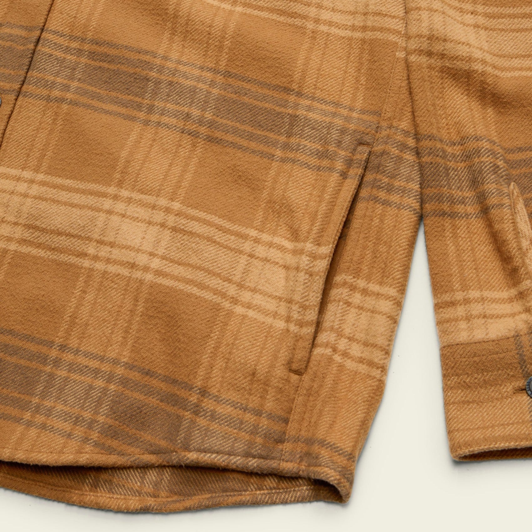 Roper's Clothing plaid hooded flannel in Mesa Plaid: Duck Brown, worn on model