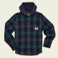 Roper's Clothing plaid hooded flannel in Mesa Plaid: Midnight, front view