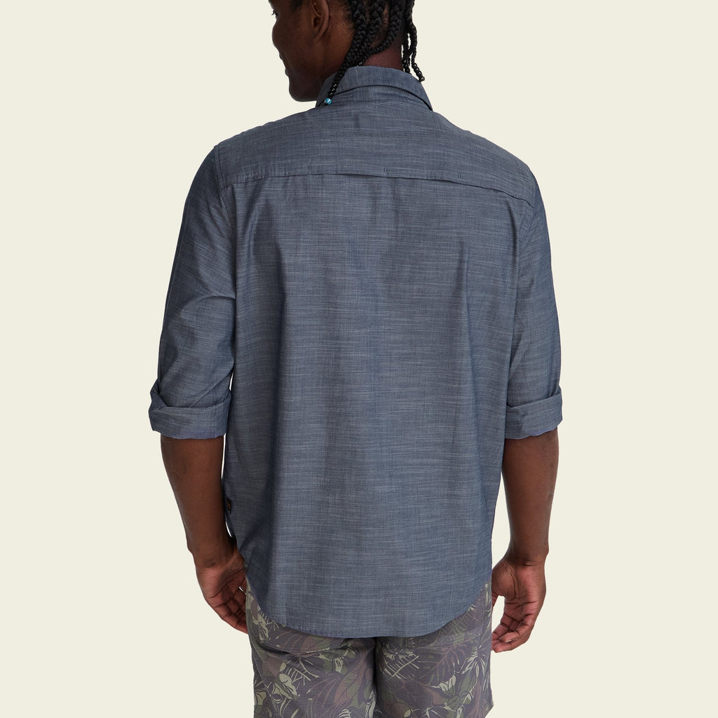 Roper's Clothing print performance knit western snap shirt in Patrolling Rays, worn on model