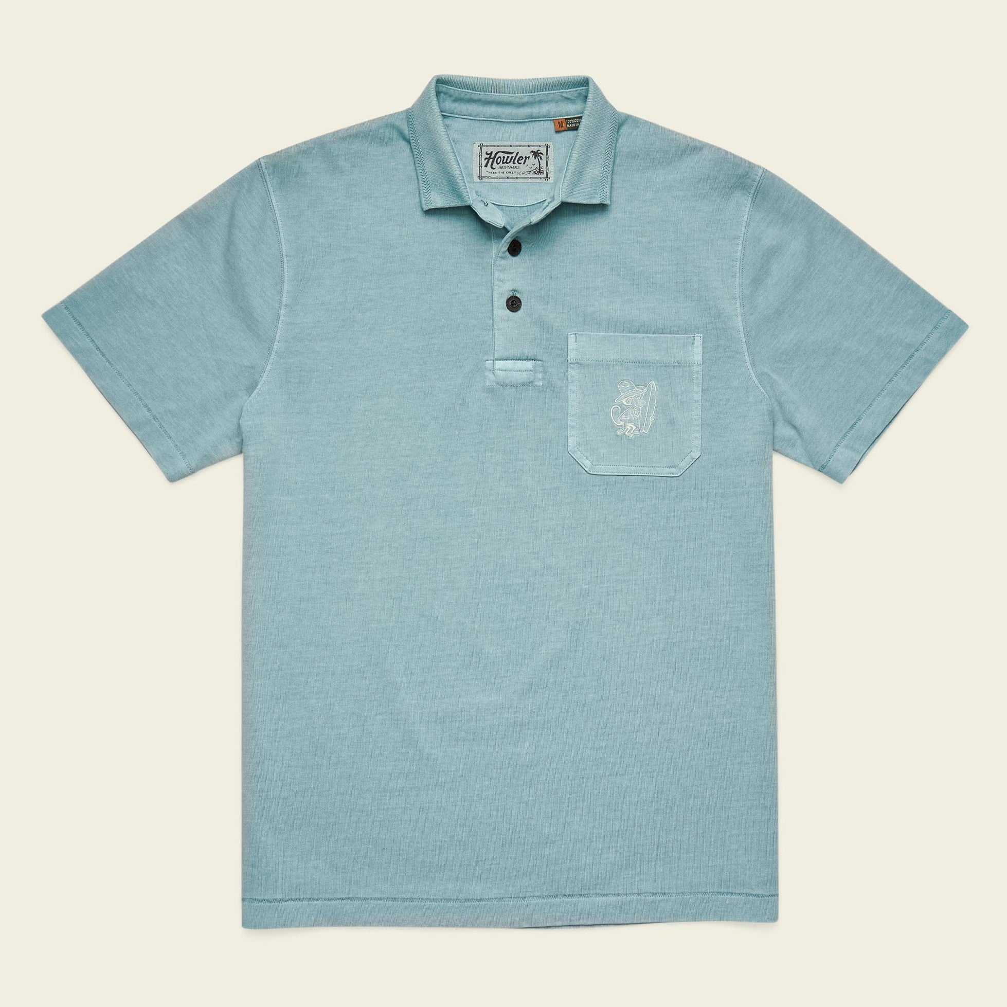 Roper's Clothing solid cotton polo in Riviera Blue, front view