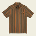 Roper's Clothing stripe cotton western polo in Old Bill Stripe: Otter, front view