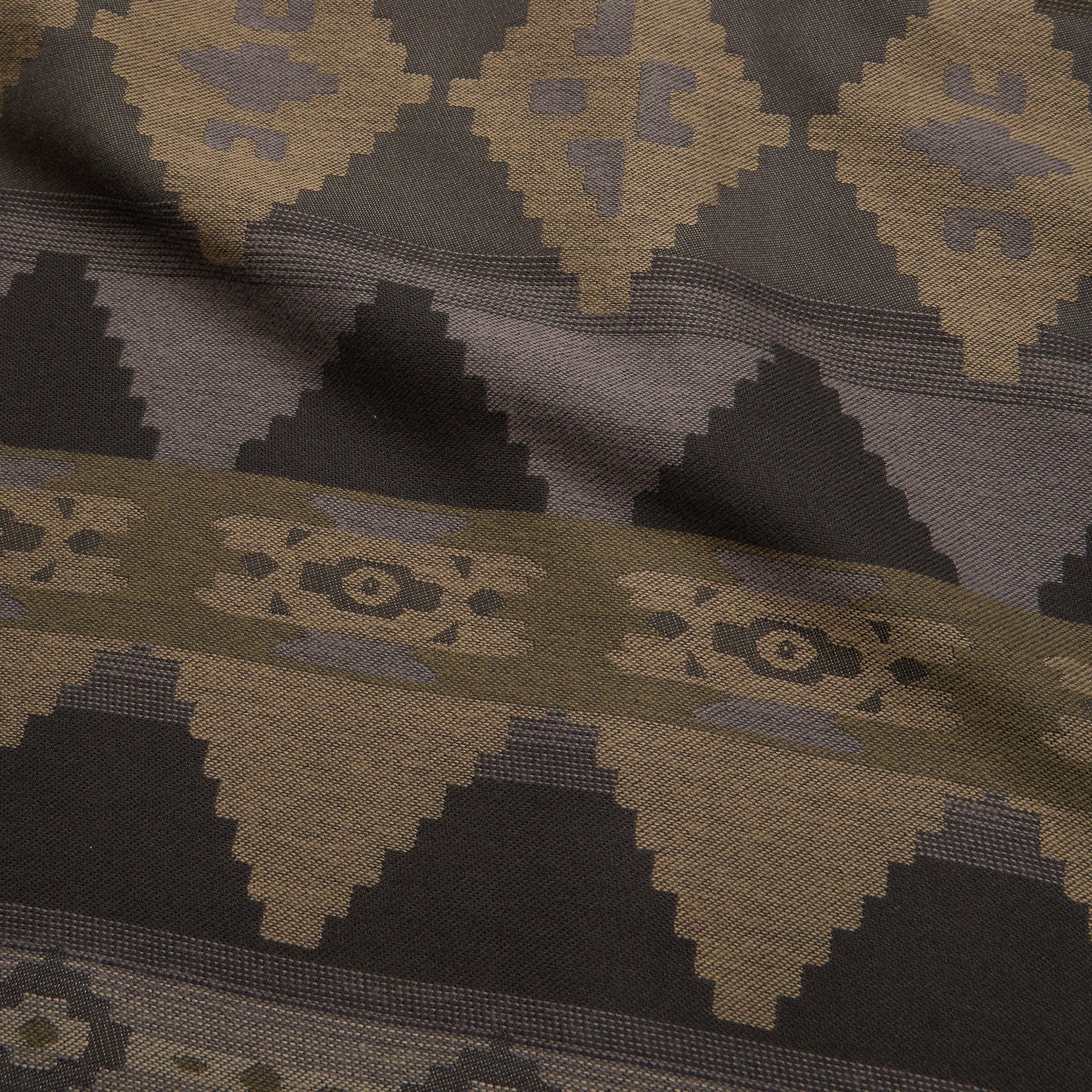 Roper's Clothing print flannel shirt in Mitla Motifs: Dusk, chest pocket detail