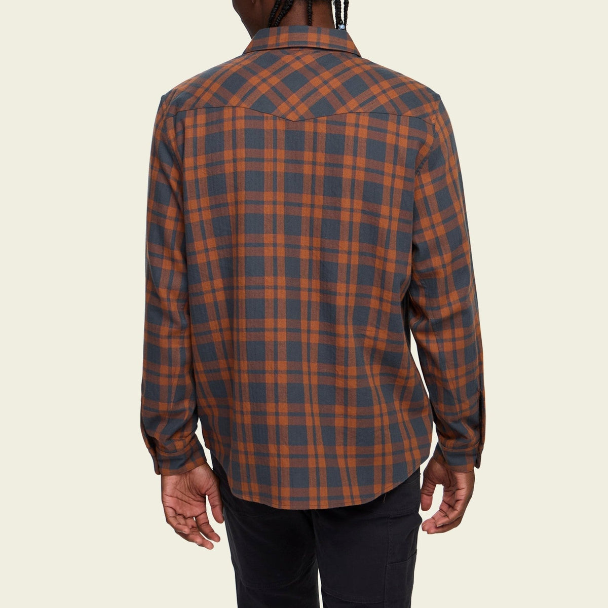 plaid flannel shirt in Cohen Plaid: Stargazer, fabric close-up