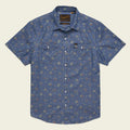 Roper's Clothing floral cotton pearl snap shirt in Bouquets: Washed Indigo, front view