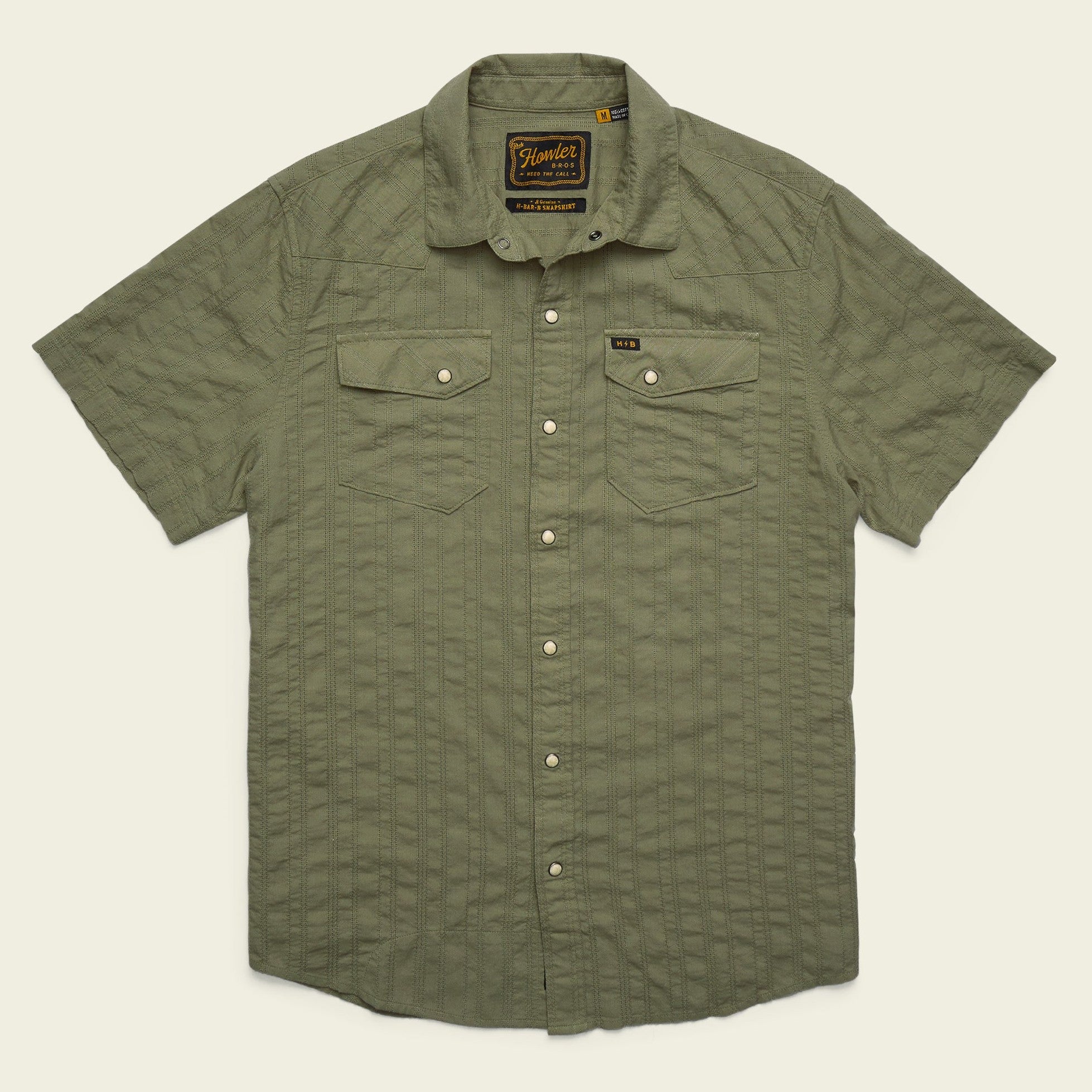 Roper's Clothing stripe cotton pearl snap shirt in Eyelet Stripe: Cadet, front view