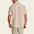 stripe cotton pearl snap shirt in Eyelet Stripe: Off White, collar detail