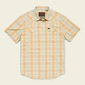 Roper's Clothing plaid cotton pearl snap shirt in Prairie Plaid: Gold, front view