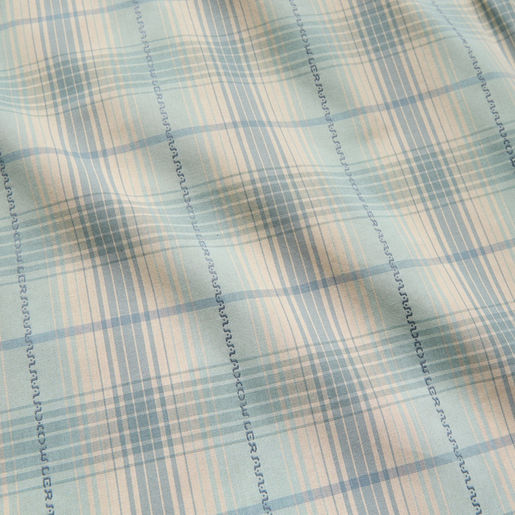 Roper's Clothing plaid cotton pearl snap shirt in Prairie Plaid: Seafoam, chest pocket detail
