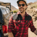 Roper's Clothing plaid flannel shirt jacket in Big Barrett Plaid: Brick Red, back view