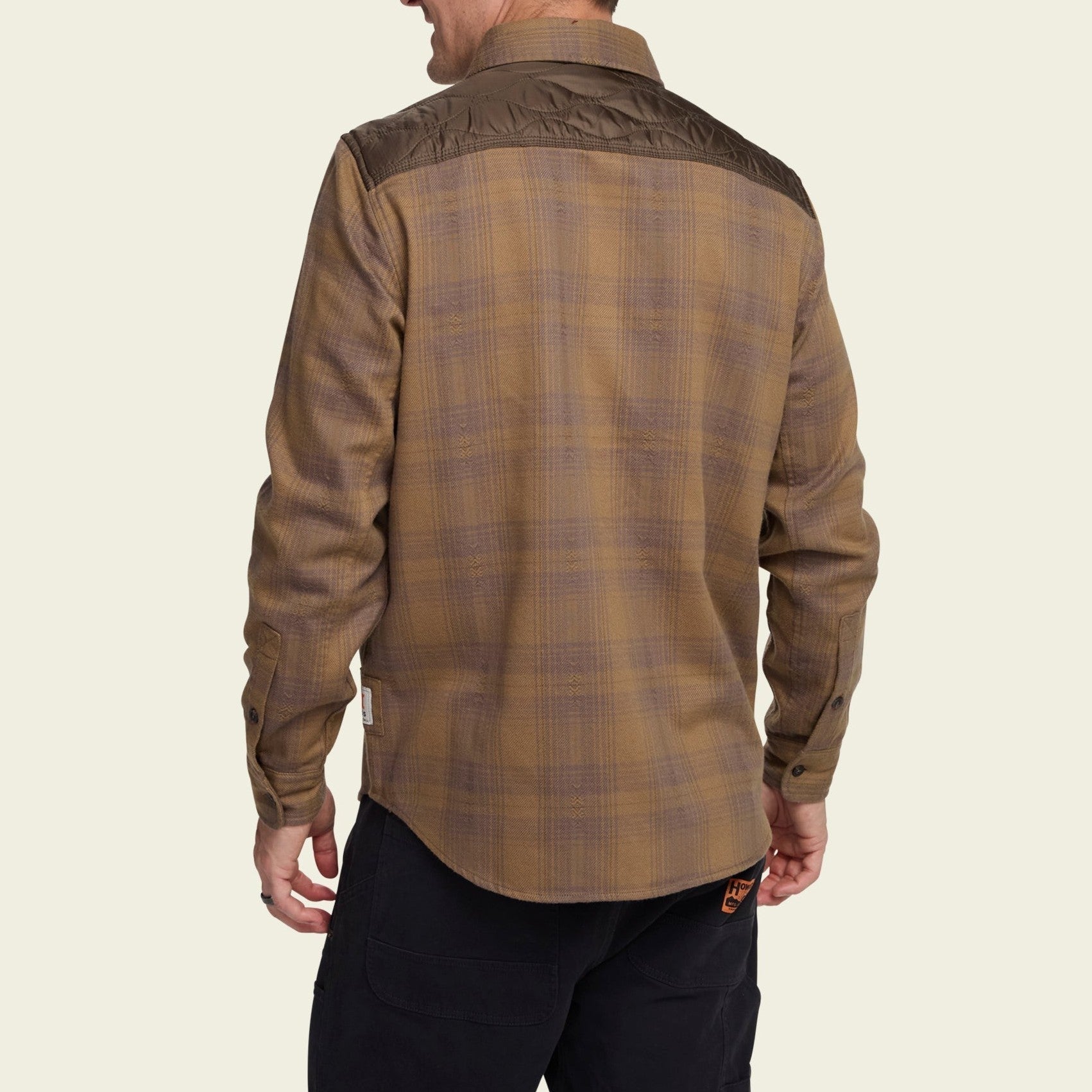 Roper's Clothing plaid flannel shirt jacket in Big Barrett Plaid: Swamp, cuff and sleeve detail