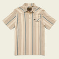 Roper's Clothing stripe cotton western polo in Old Bill Stripe: Limestone, front view