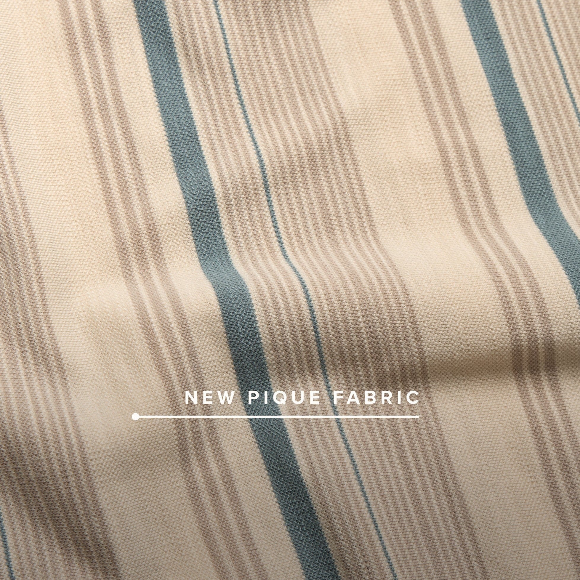 Roper's Clothing stripe cotton western polo in Old Bill Stripe: Limestone, placket and yoke detail