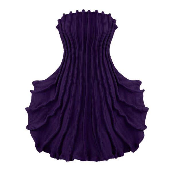 Purple Rib Knit Mini Dress Bre02