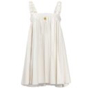 White Pleated  Vegan Leather Mini Dress Bre04