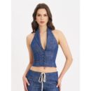 Rafaella Ruched Back Cotton Denim Suit Vest Bre07