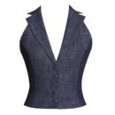 Rafaella Ruched Back Cotton Denim Suit Vest Bre07