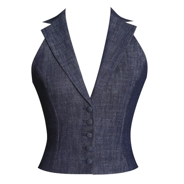Rafaella Ruched Back Cotton Denim Suit Vest Bre07