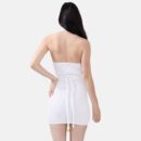 White Rib Knit Mini Dress Bre03