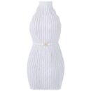 White Rib Knit Mini Dress Bre03