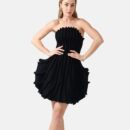 Black Rib Knit Mini Dress Bre01